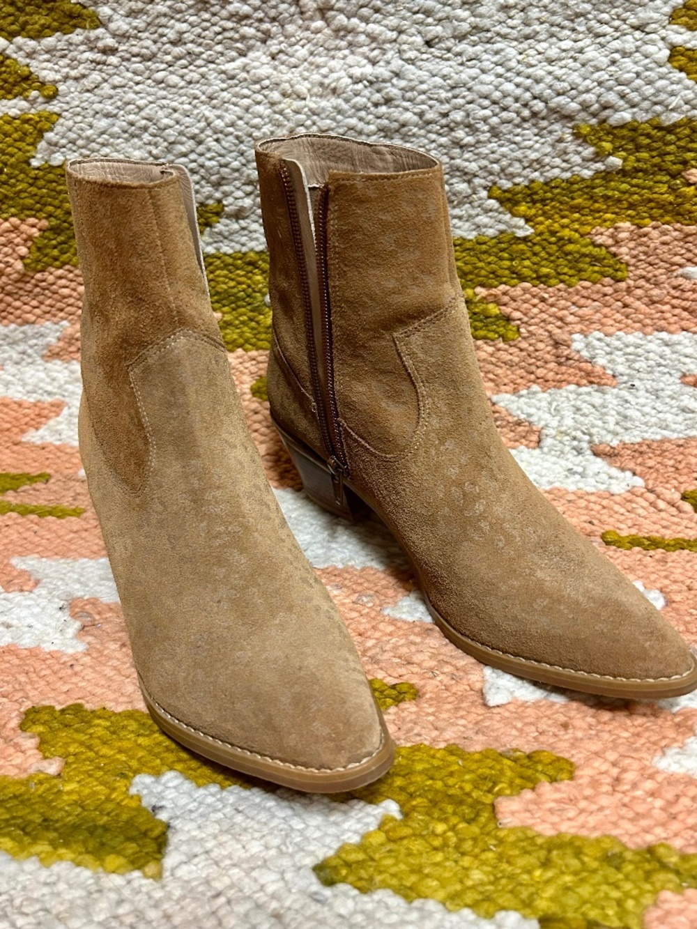 Able Leather Boots, tan leopard print boots, Size 7
